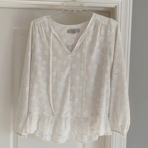 White peplum Loft top
